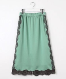 自由区 【洗える】サテンレース スカート