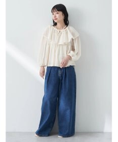 earth music&ecology マルチｗａｙカラーメッシュブラウス