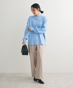 Green Parks 洗えるボトルネックリブニットプルオーバー