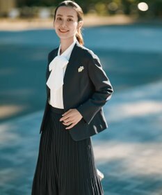 J.PRESS LADIES 【セットアップ対応】セラテリーダブルクロス ノーカラー ジャケット