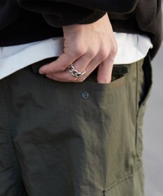 WEGO 【ウエストゴム/MLサイズ展開】ナイロンイージーカーゴパンツ