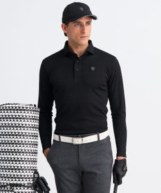23区GOLF 【MEN】モノグラムジャガード長袖ポロシャツ