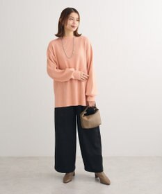 Green Parks 洗えるボトルネックリブニットプルオーバー