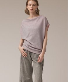 GRACE CONTINENTAL ラメドレープカットトップ