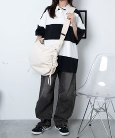 WEGO 【ユニセックスITEM/A4サイズ収納可能】サイドドロストキャンバスショルダー