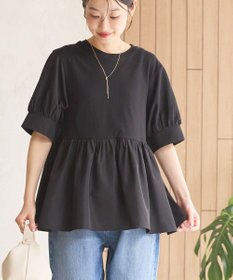 AMERICAN HOLIC 異素材切替ペプラムプルオーバー