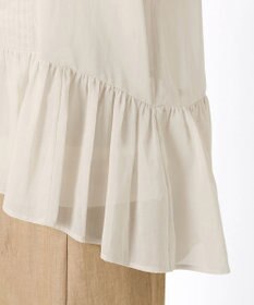 23区 S 【GOLD LABEL】コットンオーガンジー ピンタックリボン ペプラムブラウス