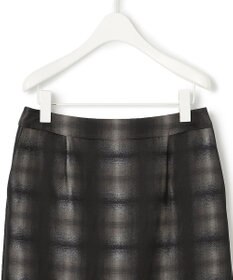 ICB 【洗える】シャイニーオンブレーチェック ストレートスカート