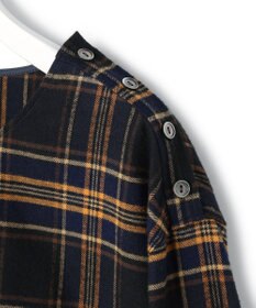 23区 L 【Lサイズ限定】ブラッシュド ビエラチェック ノーカラーブラウス