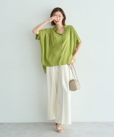 YECCA VECCA 【ドライタッチ】シアーバックギャザーシャツ