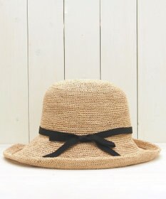 石田製帽  ラフィア糸入りかぎ編み ソフトハットセーラ