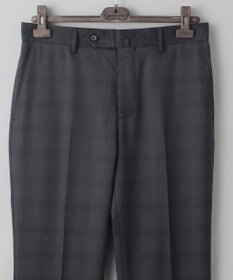 GOTAIRIKU 横に伸びる【TasmaniaWool/タマニアウール】ストレッチ スーツ_グレー格子柄