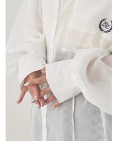 earth music&ecology ワンポイント刺繍ロングシャツ