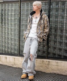 WEGO 【ユニセックス着用ITEM/MLサイズ展開】ワーカーズボアフードブルゾン