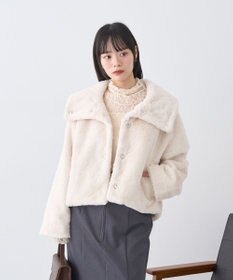 earth music&ecology ファーショートブルゾン