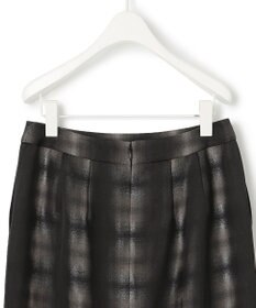 ICB 【洗える】シャイニーオンブレーチェック ストレートスカート