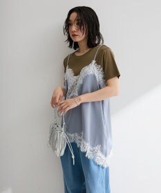 Green Parks レースドッキングサテンビスチェ