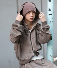 WEGO 【ユニセックス着用ITEM/MLサイズ展開】スウィッチングZIPパーカー