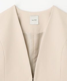 ANY 【WEB限定】ダブルクロスストレッチ Ｖネックノーカラージャケット