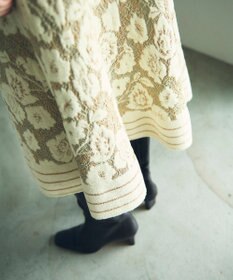 GRACE CONTINENTAL フローラルラメニットスカート