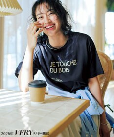 UNFILO 【VERY掲載】BEAUTY FORM-T cotton ロゴ ハーフスリーブ Tシャツ ネイビー