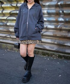 WEGO 【裏起毛/セットアップ対応】グラフィック裏起毛ZIPビッグパーカー