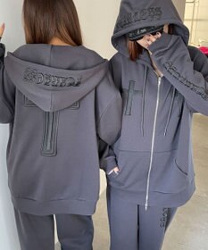 WEGO 【裏起毛/セットアップ対応】グラフィック裏起毛ZIPビッグパーカー