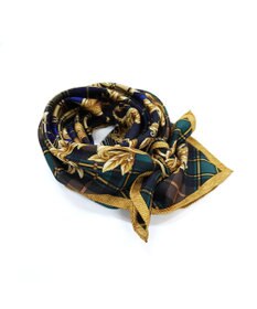 Marca 【Marcaオリジナル】オーナメントチェック 大判 シルクツイル スカーフ