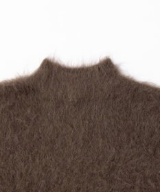 UNFILO 【洗える】アルパカシャギー ハイネッククロップドニット