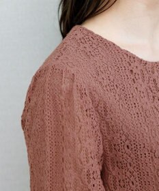 Tiaclasse L 【洗える】レースコンビチュニックブラウス