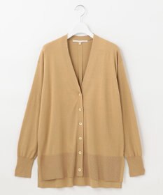 自由区 【洗える】シルクコットンハイゲージ Vネックカーディガン