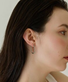 Phoebe 〈金属アレルギー対応〉グラムオーバルフープピアス　シルバー　楕円型/オーバル/ステンレス