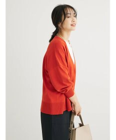 Green Parks 洗える　ステッチ入りＶネックカーディガン