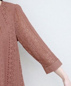 Tiaclasse L 【洗える】レースコンビチュニックブラウス