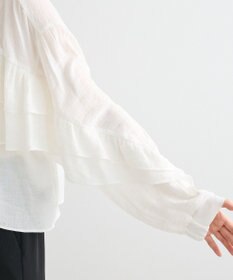 Green Parks シアーフリルショート丈ブラウス