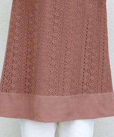 Tiaclasse L 【洗える】レースコンビチュニックブラウス