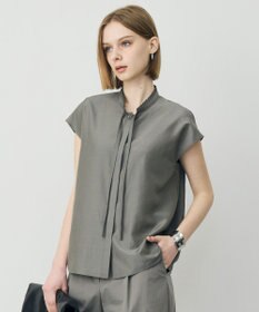 ICB セシェシルキーローン フレンチスリーブボウタイブラウス