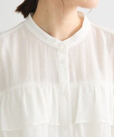 Green Parks シアーフリルショート丈ブラウス