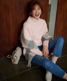 23区 【好評につき新色追加/CLASSY.1月号掲載】ウールカシミヤブレンド スタンドネック ニット