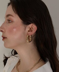 Phoebe 【金属アレルギー対応】プライムオーバルフープピアス　ゴールド