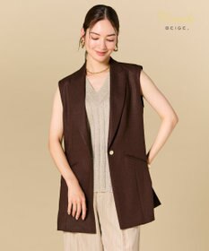 BEIGE， CAROLE / リネンライクノースリーブジレジャケット Bordeaux