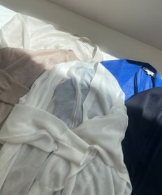 23区 シャイニーシアー フロントオープン カーディガン