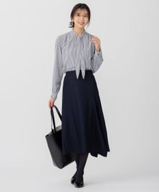 23区 S ウール圧縮スムース アシンメトリー フレアスカート