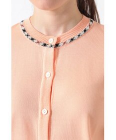 DAKS 綿ポリエステル ハウスチェックジャカード カーディガン