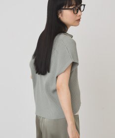 AMERICAN HOLIC フレンチスリーブリブニットポロ