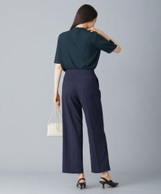 ICB 【洗える】 LinenLikeOx ワイドストレートパンツ