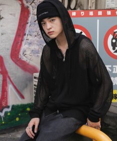 WEGO 【ユニセックス着用ITEM】メッシュニットZIPパーカー