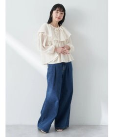 earth music&ecology マルチｗａｙカラーメッシュブラウス