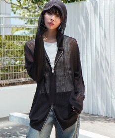 WEGO 【ユニセックス着用ITEM】メッシュニットZIPパーカー