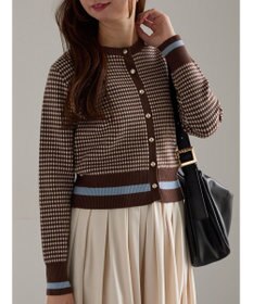 Te chichi バイカラークラシカルカーディガン